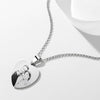 Women's Heart Photo Engraved Tag Necklace With Engraving Stainless Steel (Black And White)-7